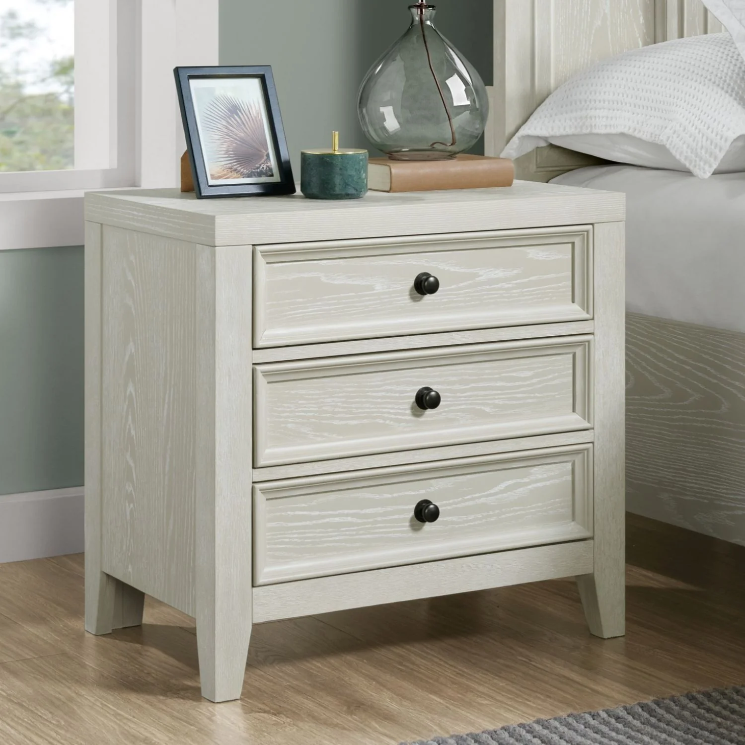 3 Drawer Nightstand With USB Charging Port - Image 3