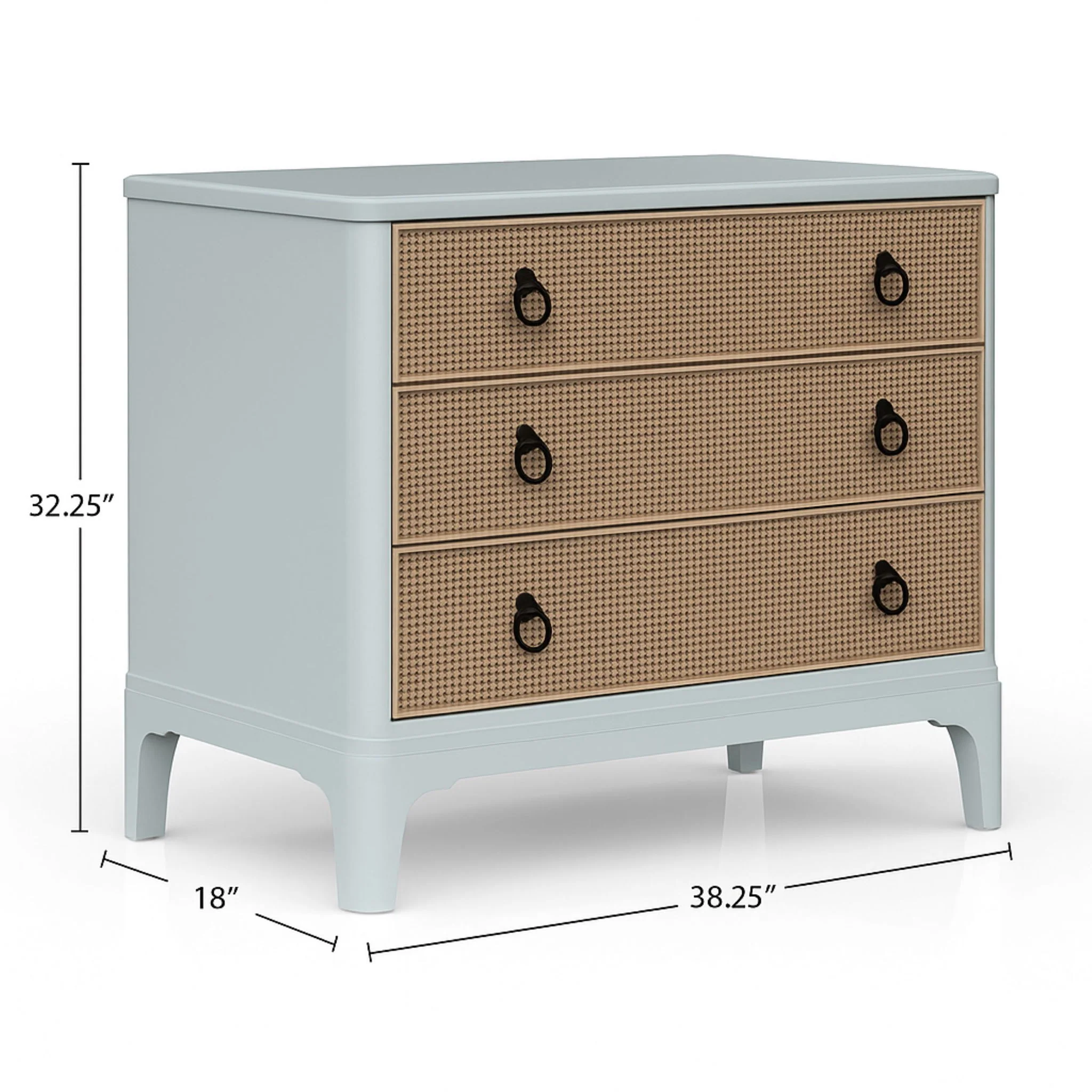 3 Drawers Hall Chest With Cane Fronts - Image 3