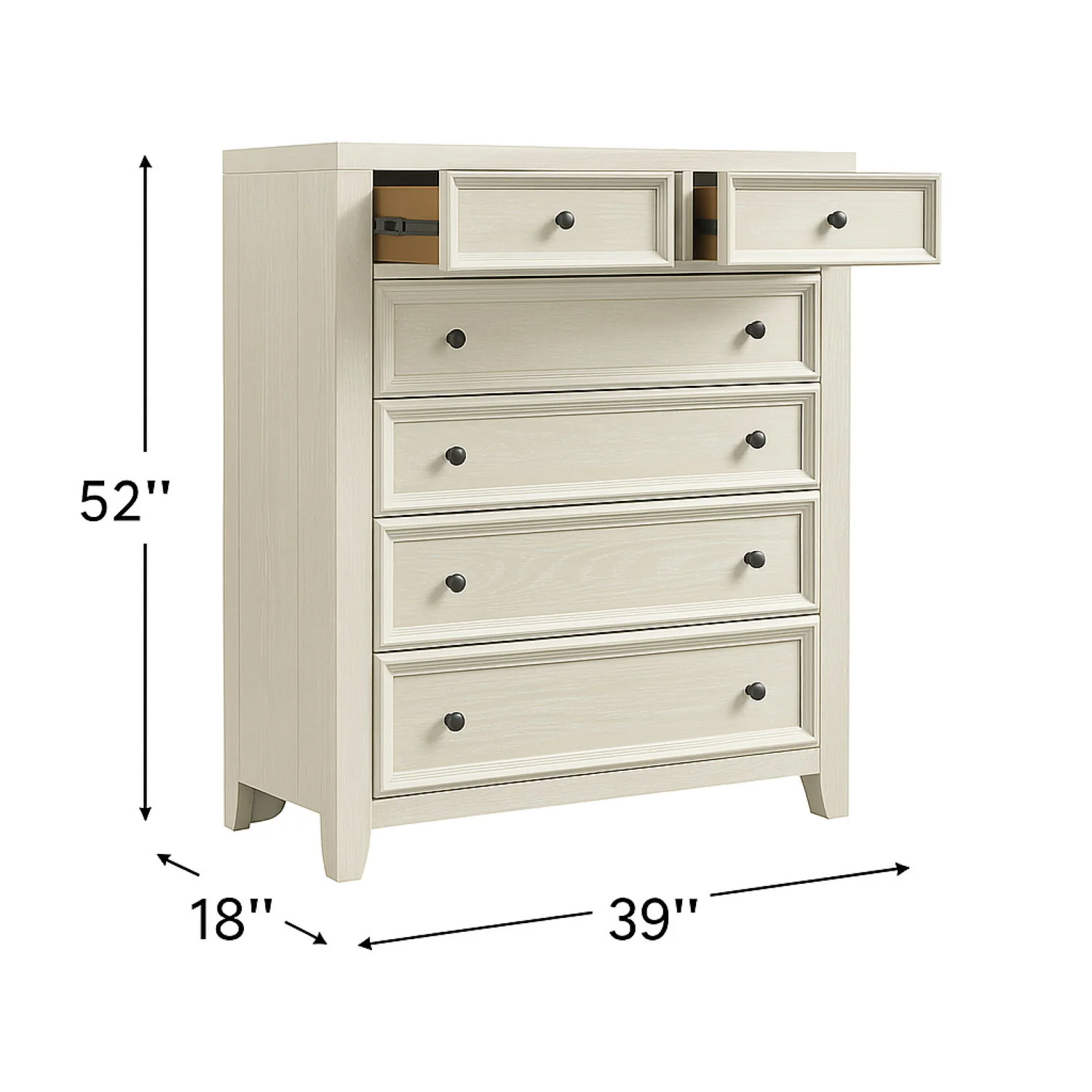 6 Drawer Chest With Knobs And Smooth Slides - Image 6