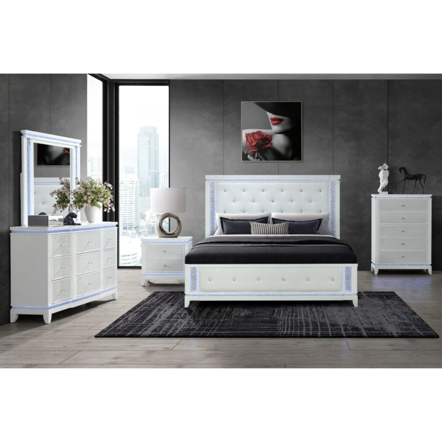 Adalid - Chest With LED Lighting - White - Image 4