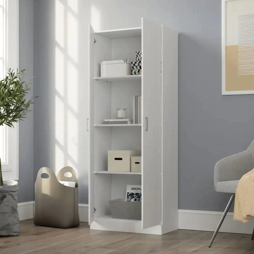 Alara - Height Simplistic Double Door Storage Cabinet - White - Image 3