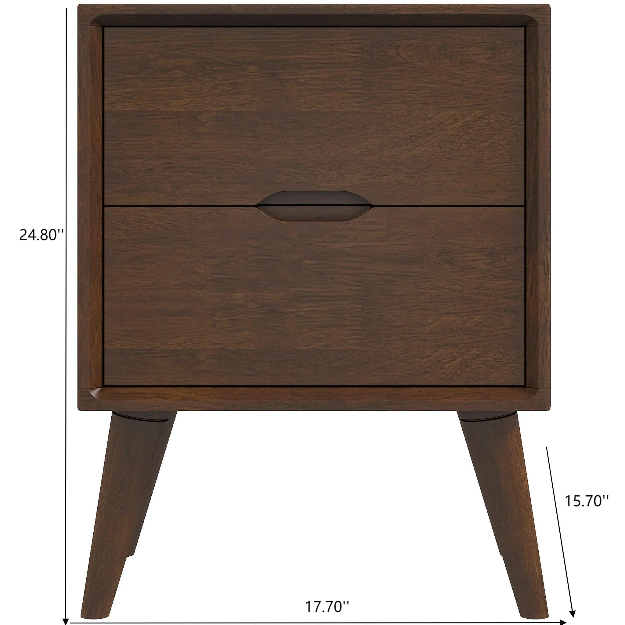 Alexandra - Night Stand With 2 Drawers - Walnut Brown - Image 3