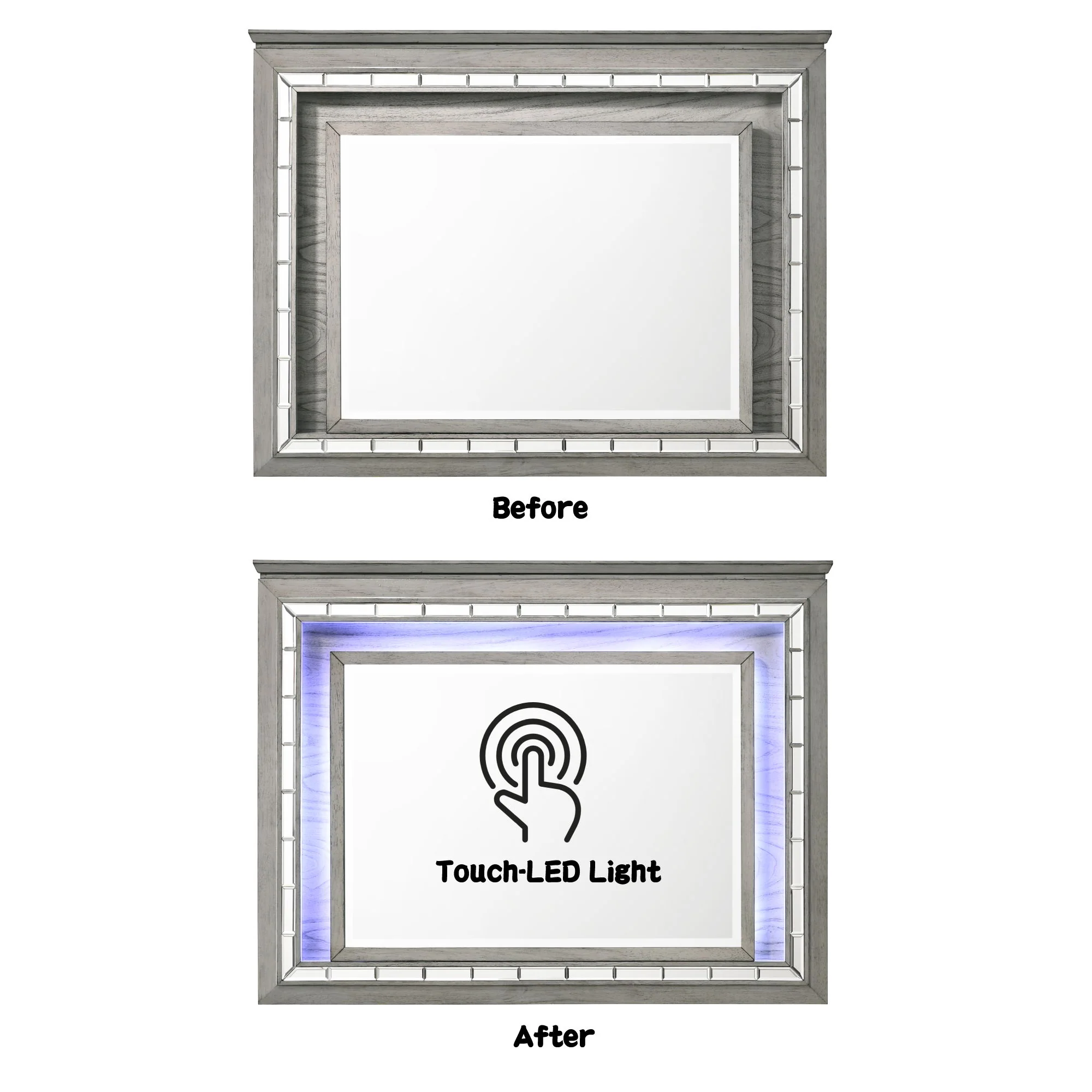 Antares - Mirror With LED - Light Gray - Image 4