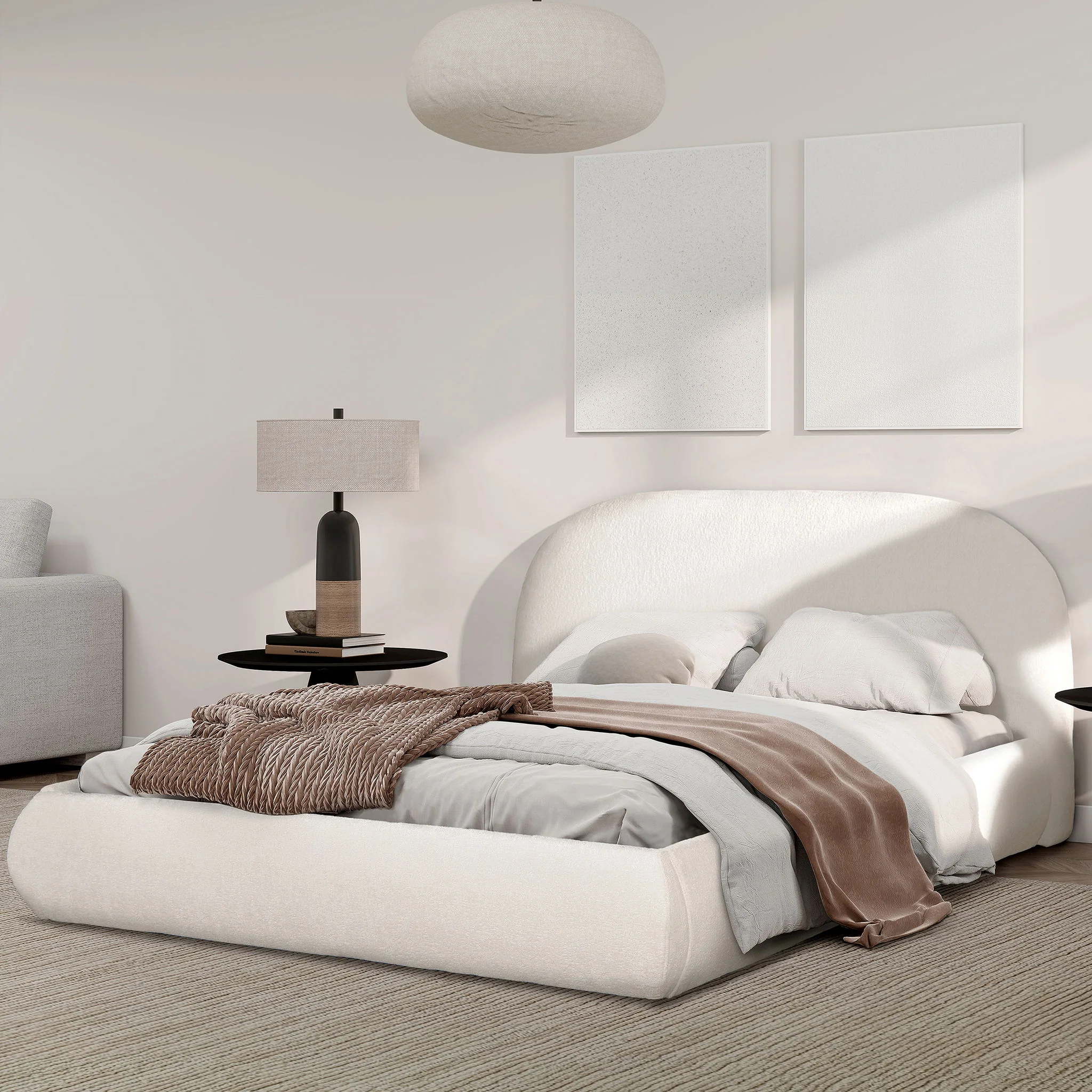 Archie Puffy Grounded - Upholstered Platform Bed - Image 4