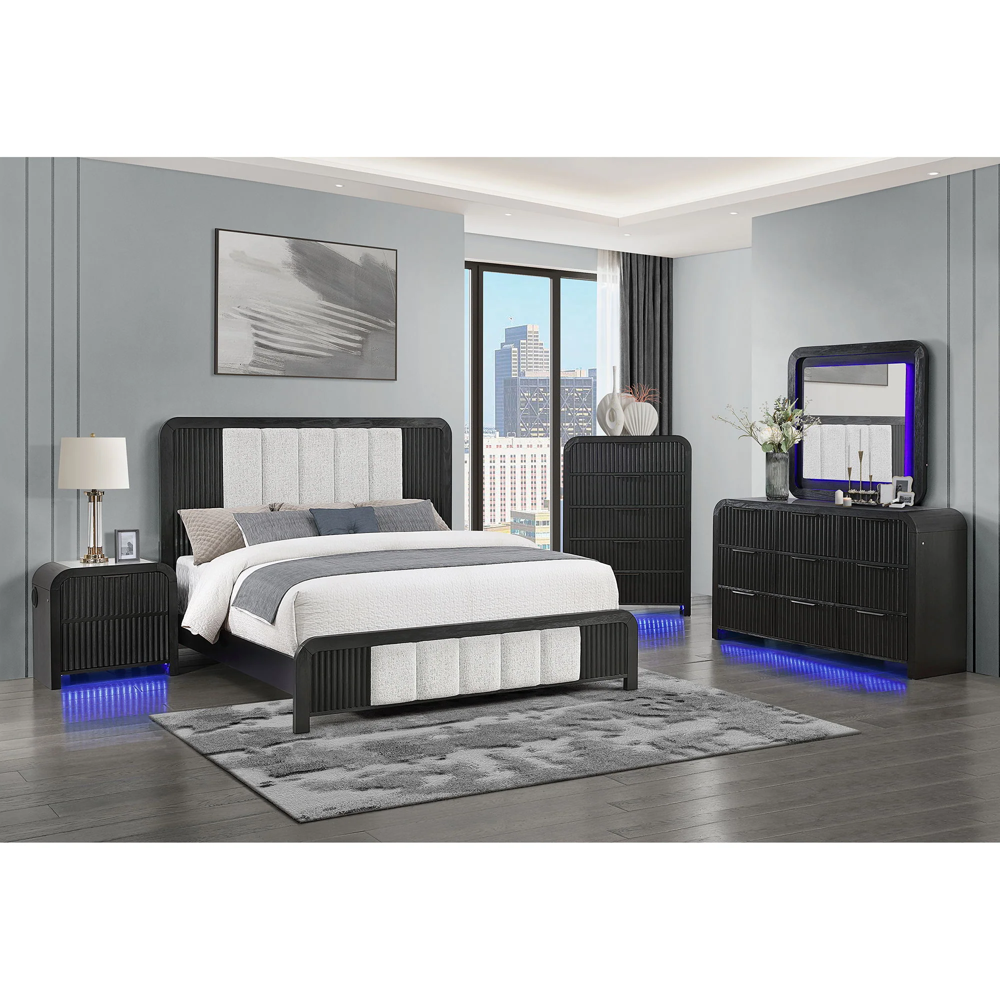 Beverly - Chest, LED Lighting - White / Black - Image 3
