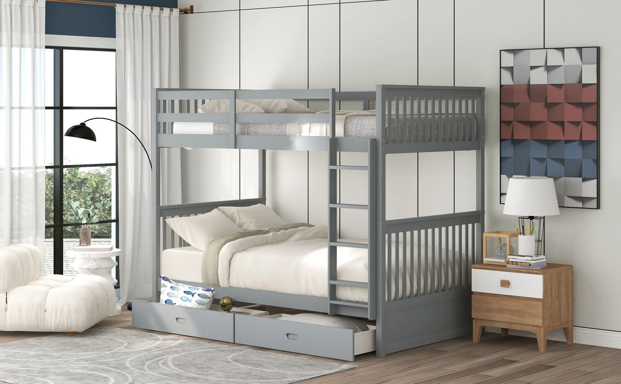 Bunk Bed With Ladders And 2 Storage Drawers - Image 17
