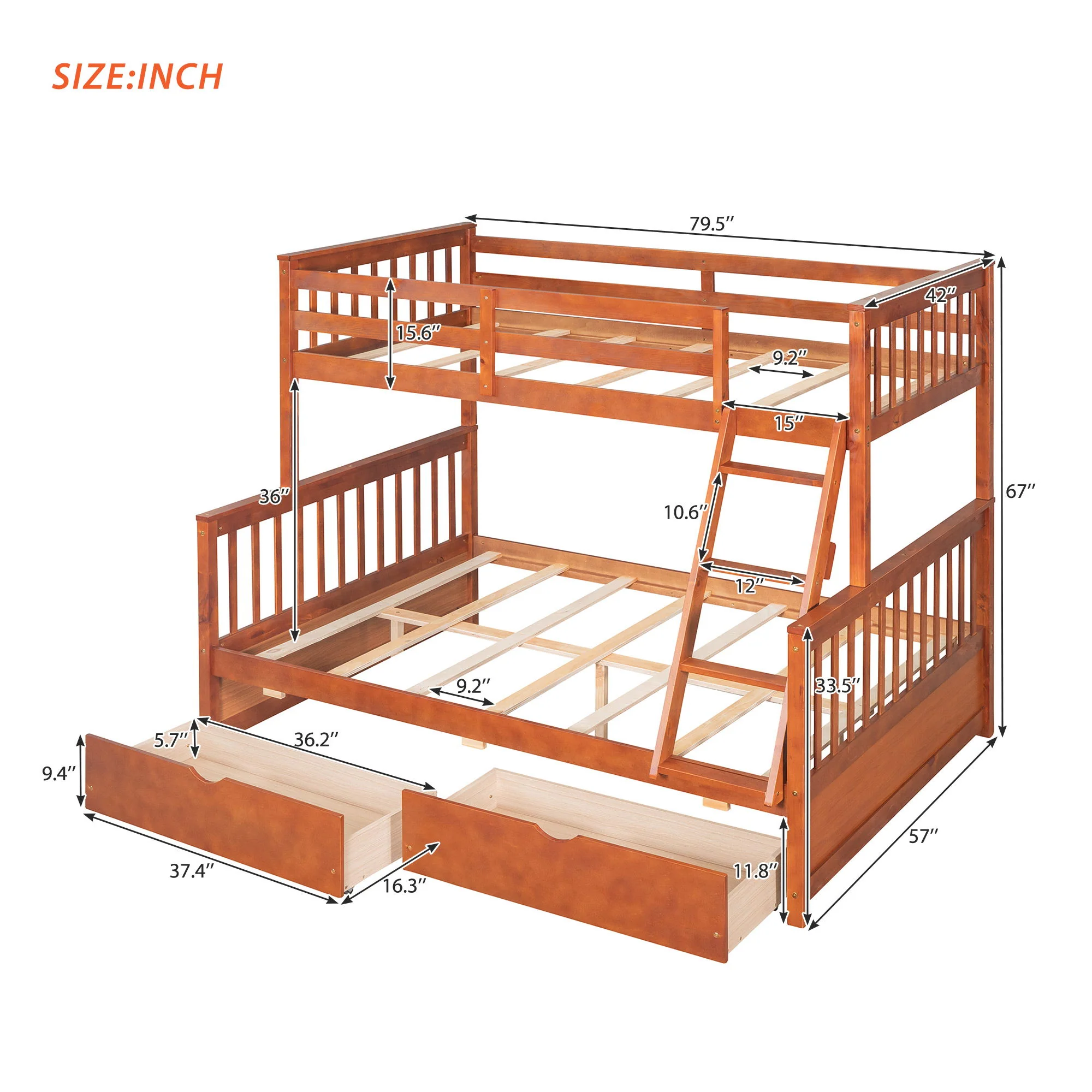 Bunk Bed With Ladders And 2 Storage Drawers - Image 20