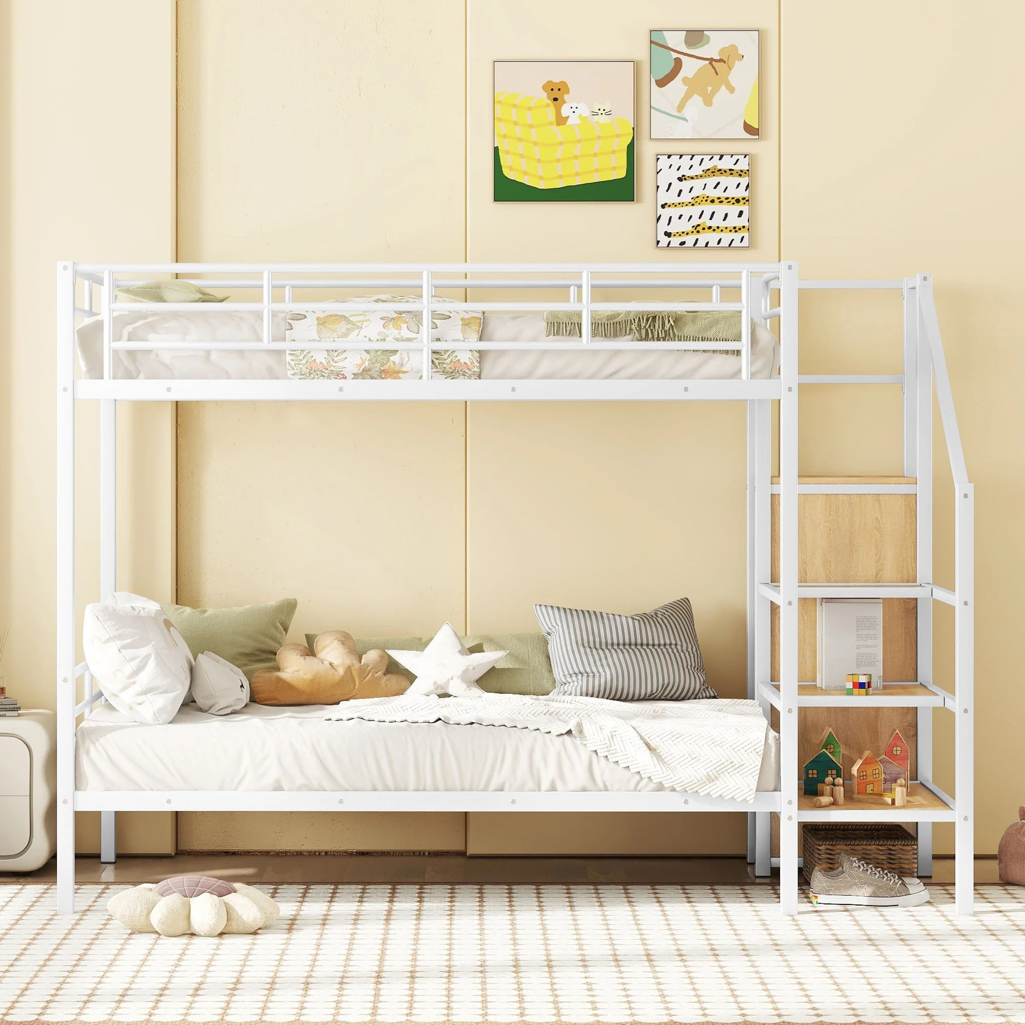Bunk Bed With Lateral Storage Ladder And Wardrobe - Image 6