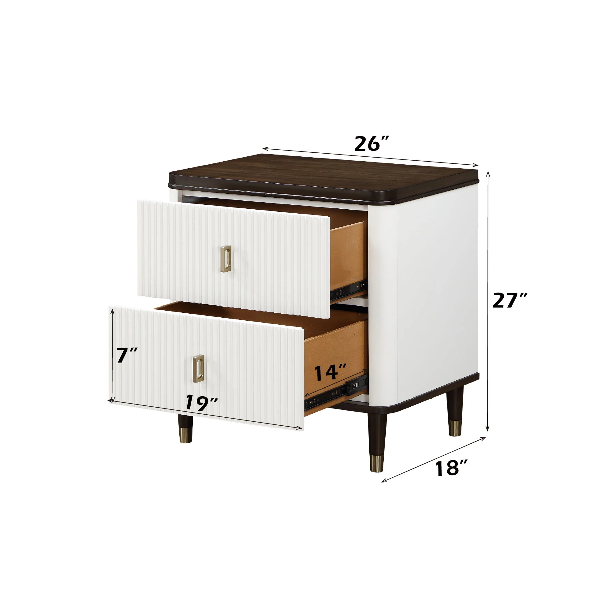 Carena - 5 Piece Bedroom Set (Eastern King Dresser Chest Mirror Nightstand) - Brown / Light Gray / White - Image 4