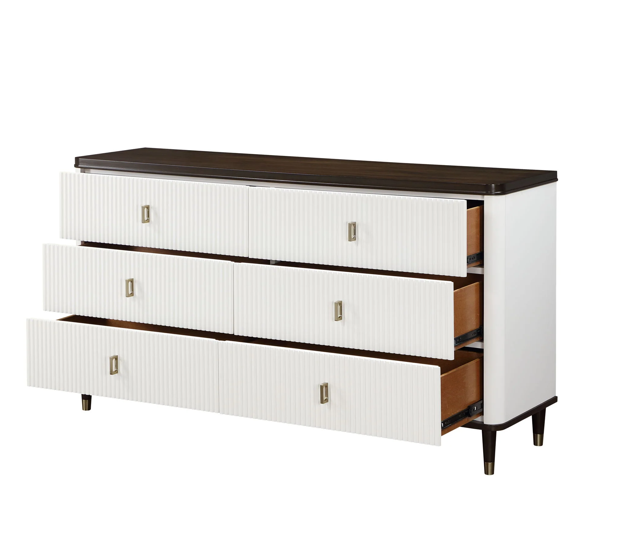 Carena - Dresser With Jewerly Tray - White / Walnut - Image 4