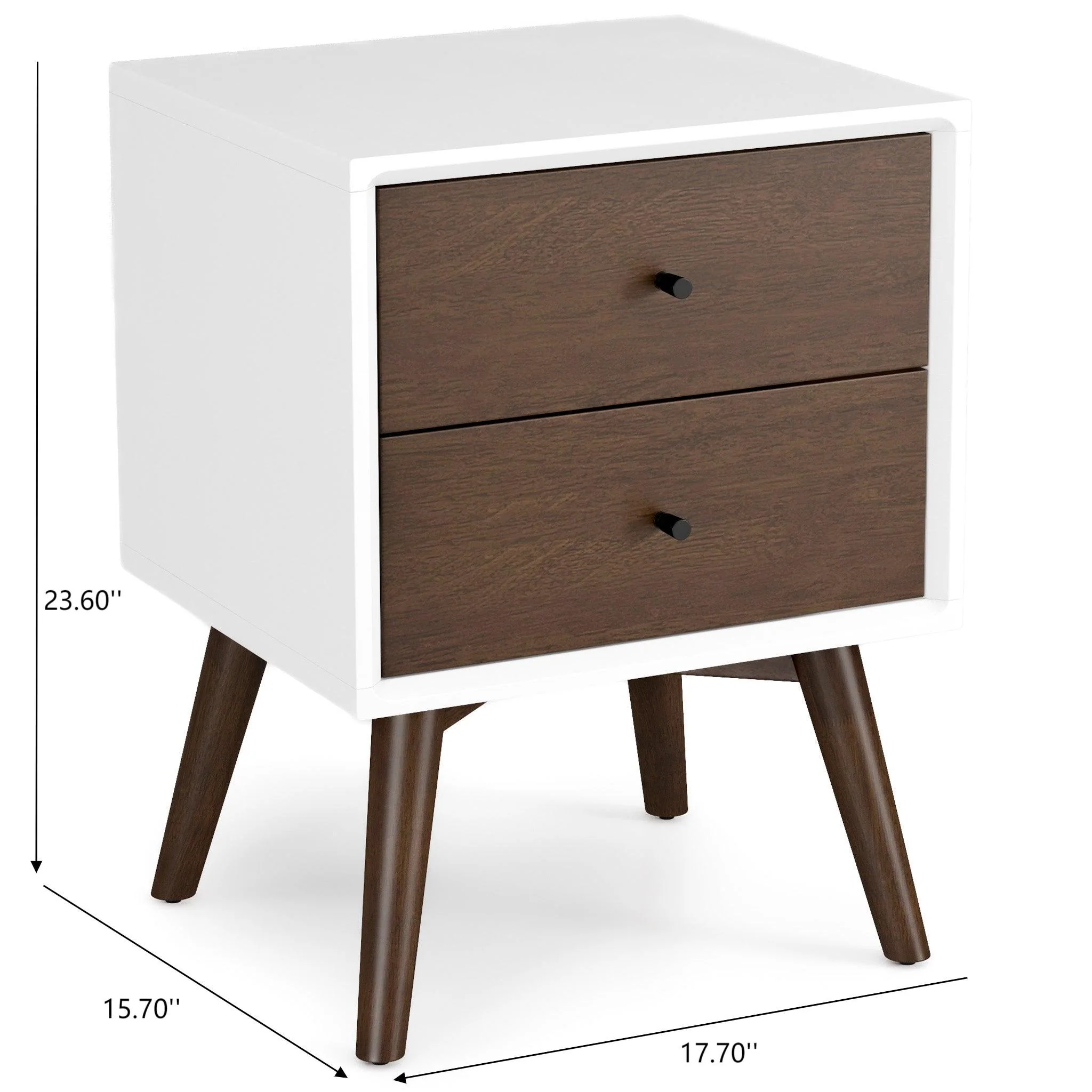 Caroline - Mid-Century Modern Style Night Stand 2 Drawer - Image 7