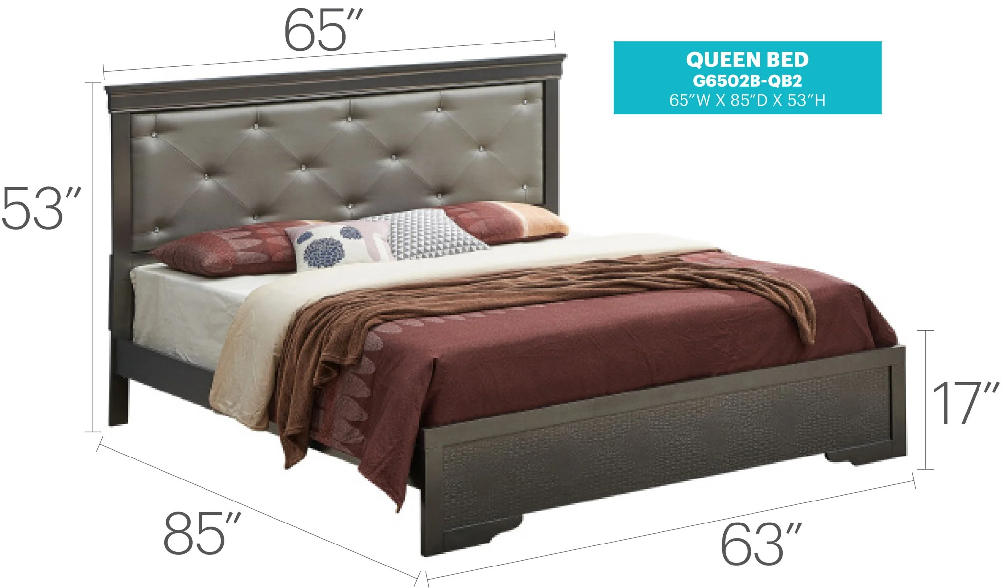 Chic Elegantly Designed Transitional Bed - Image 8