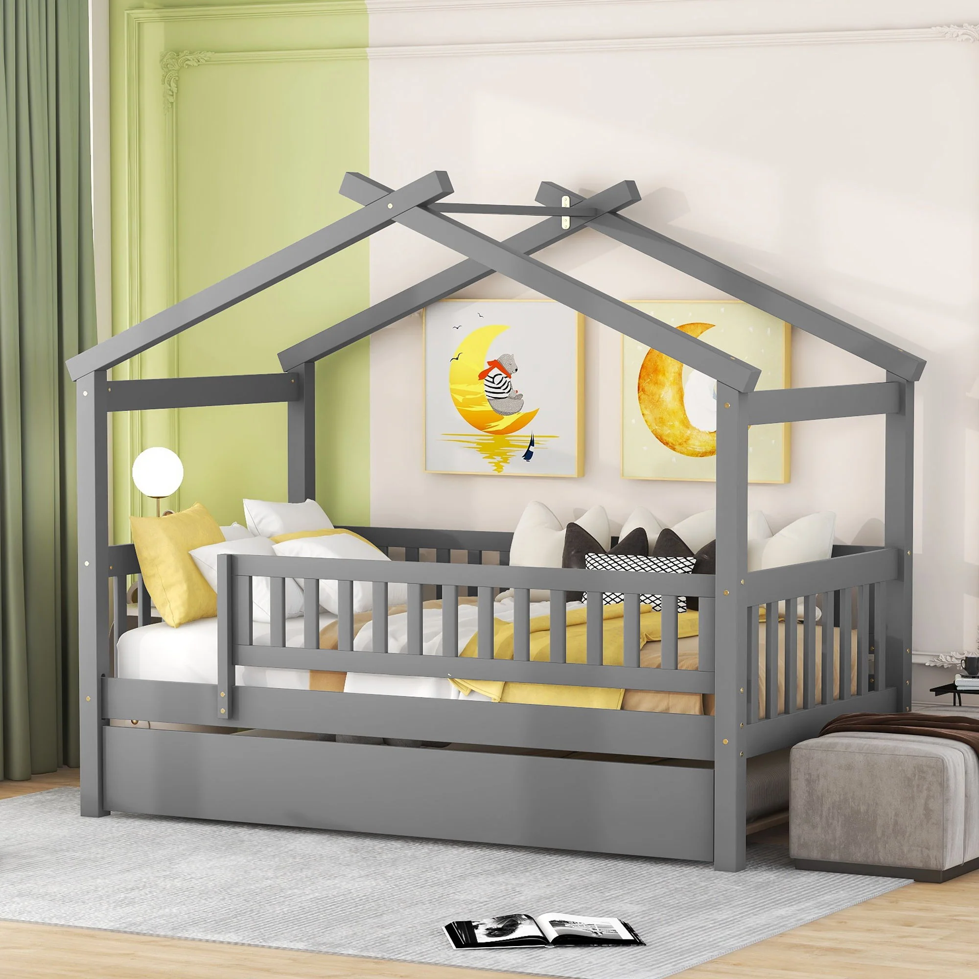 Creativity House Bed With Twin Size Trundle - Image 4