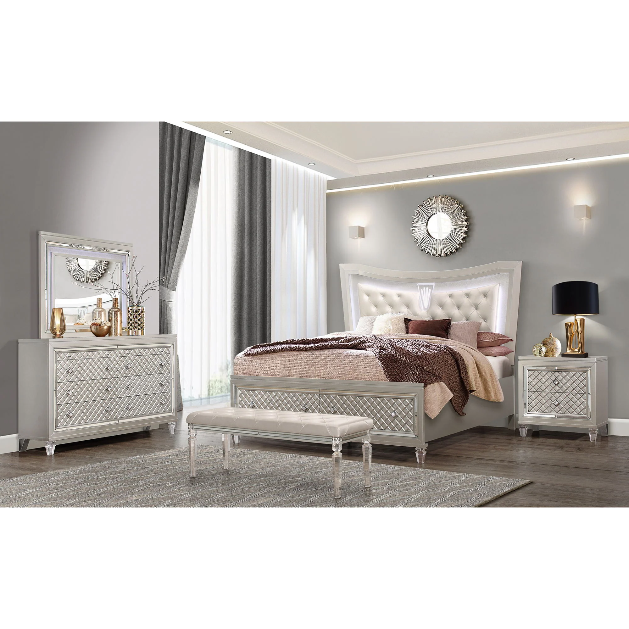 Cross - Glam Nightstand - Champagne - Image 4