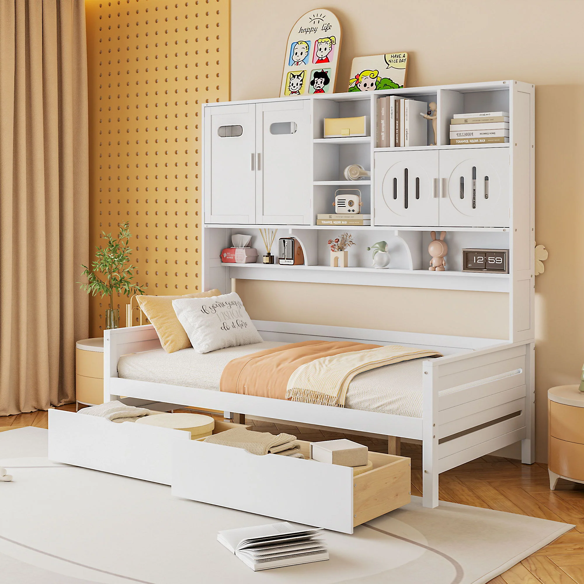 Daybed With All-In-One Cabinet And Shelf - Image 10