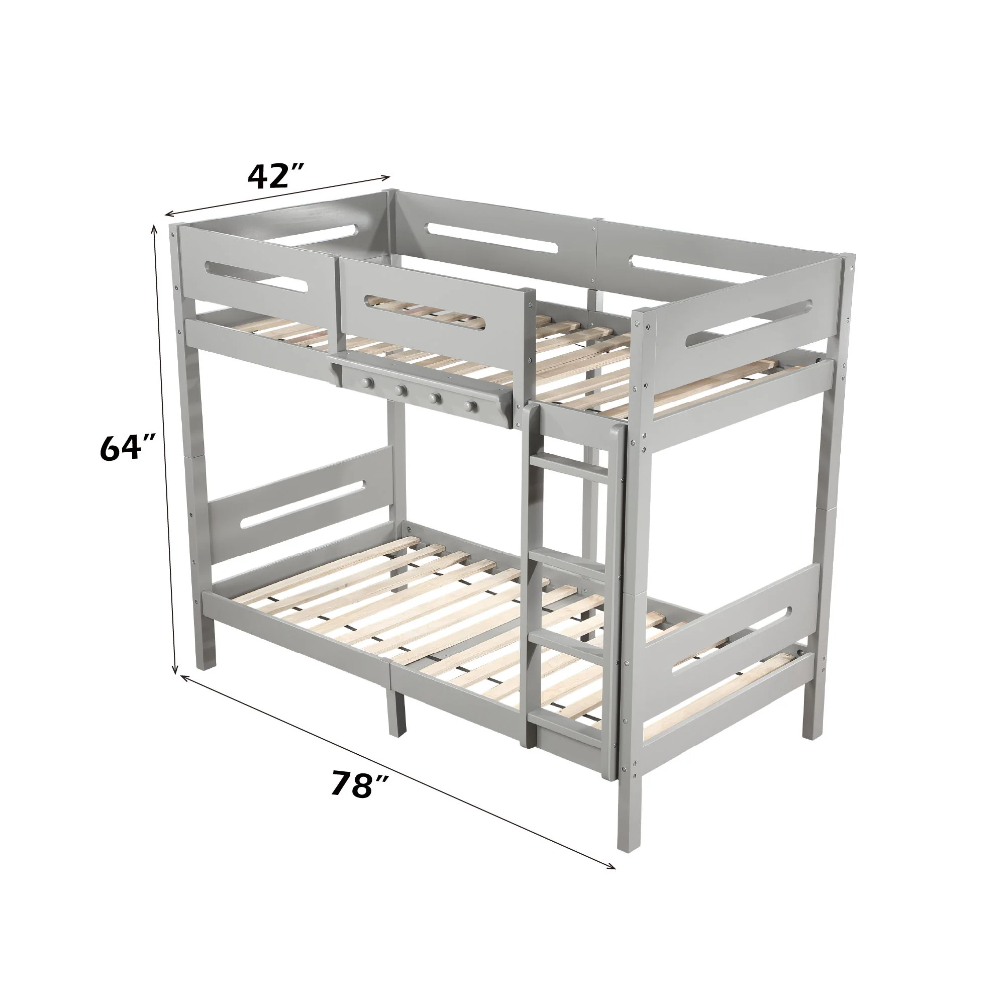Edah - Twin Twin Bunk Bed - Gray - Image 4