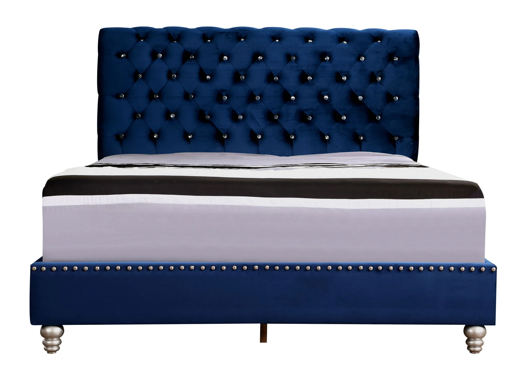 Elegant Transitional Upholstered Bed - Image 5