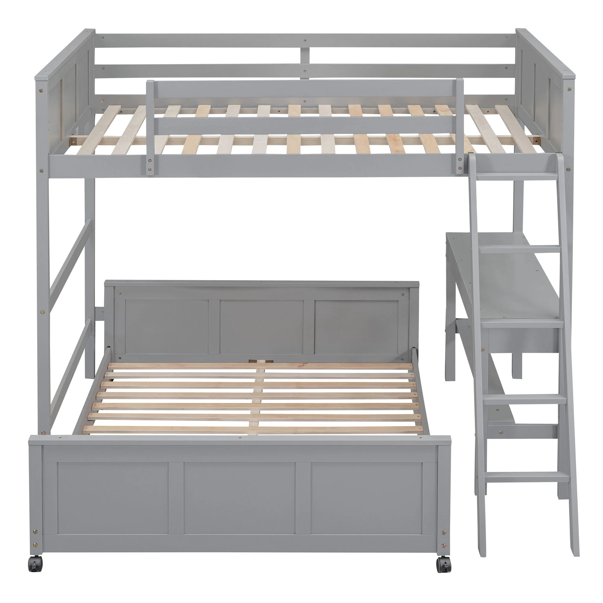 Full Over Full Bunk Bed With Desk - Image 13