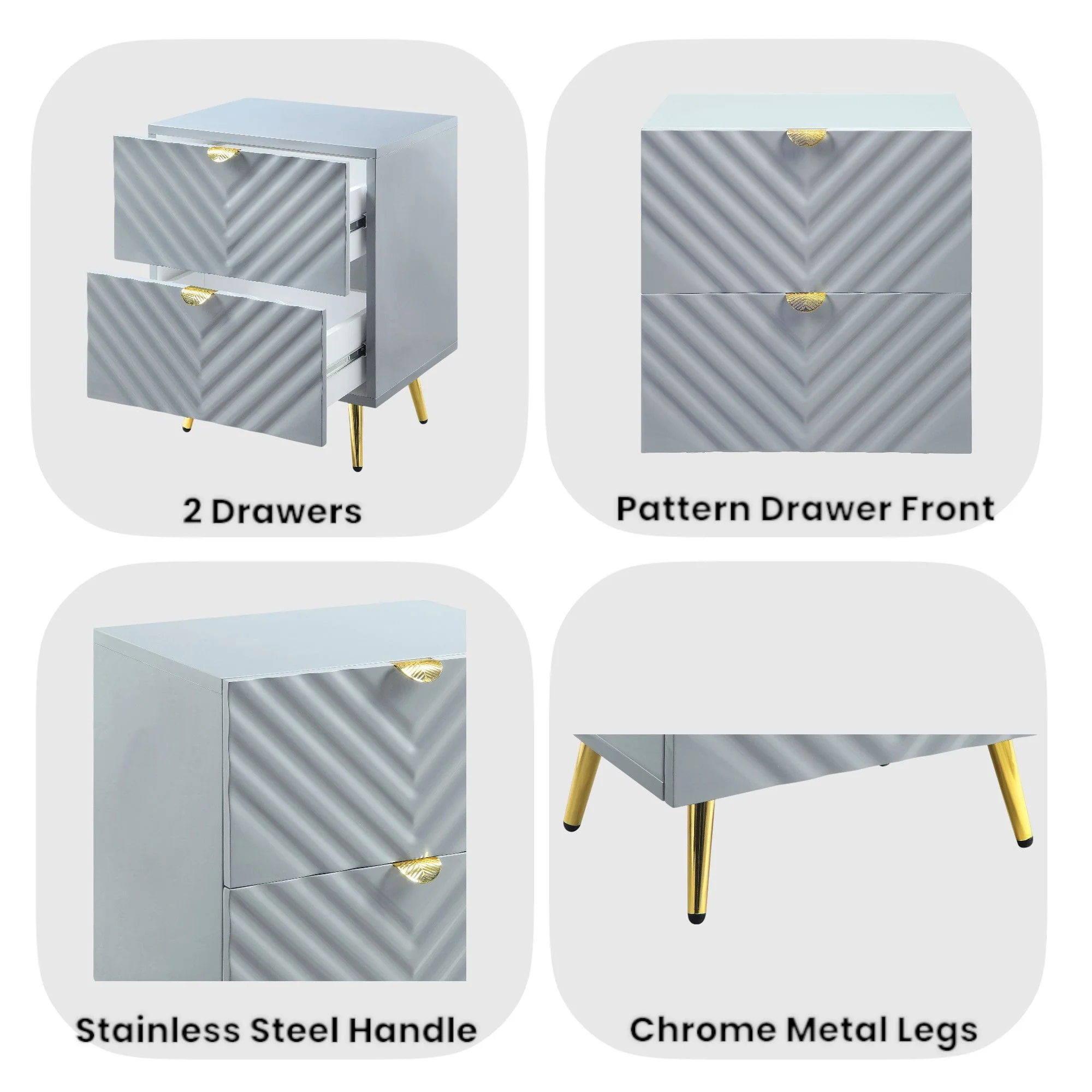Gaines - High Gloss Nightstand - Image 4