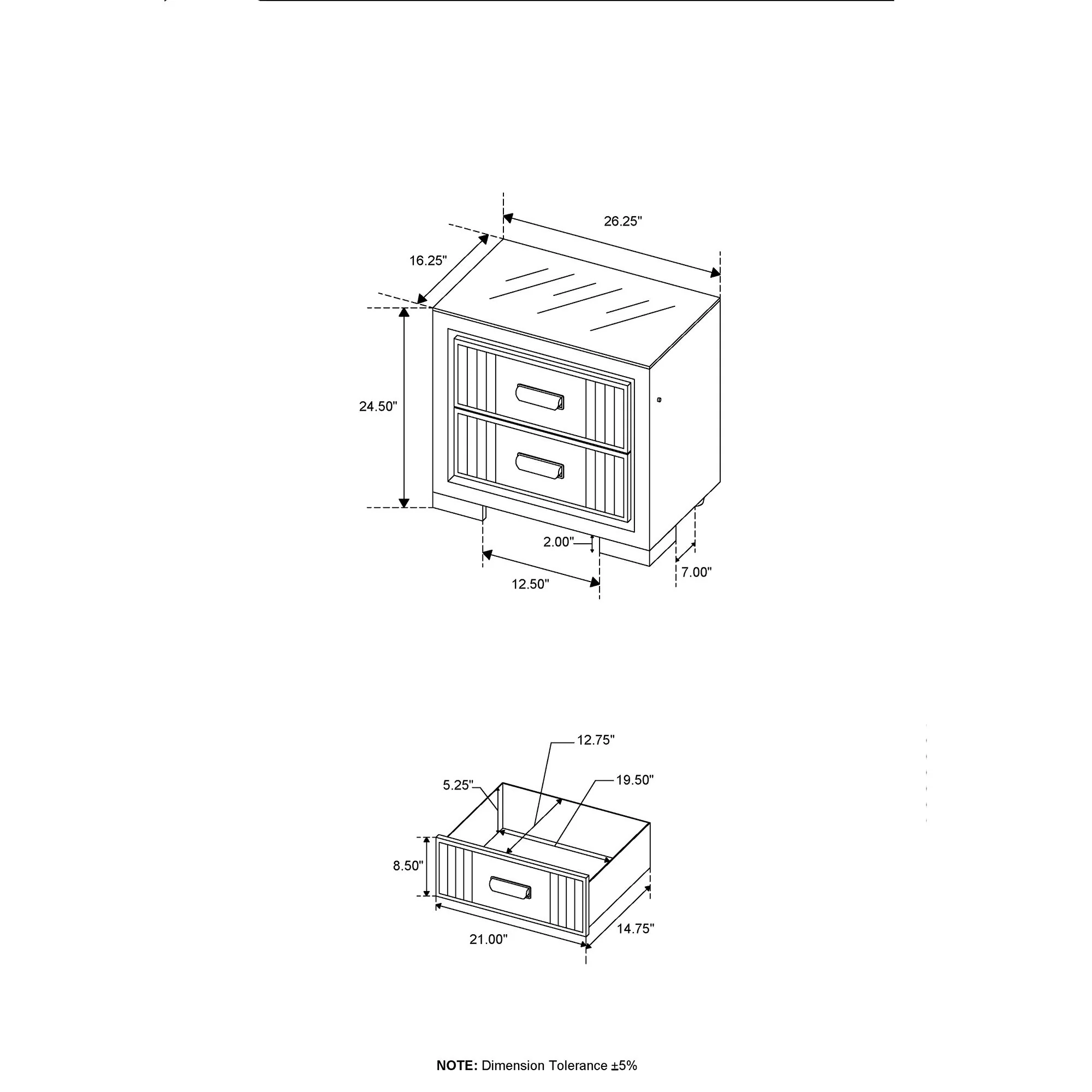 Isaiah - Nightstand With Upholstered Frame - Image 4