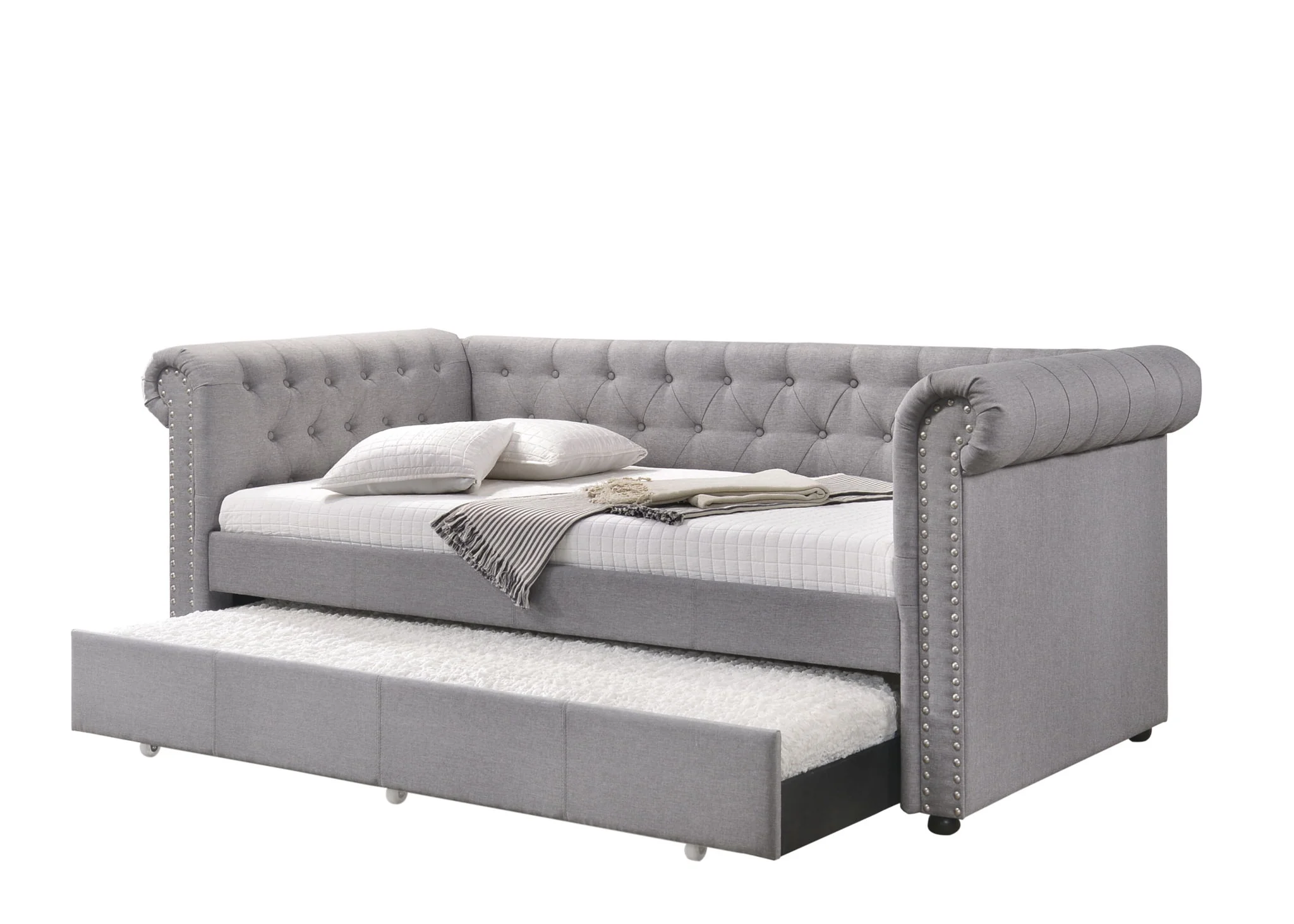 Justice - Twin Daybed With Trundle - Smoke Gray - Image 3