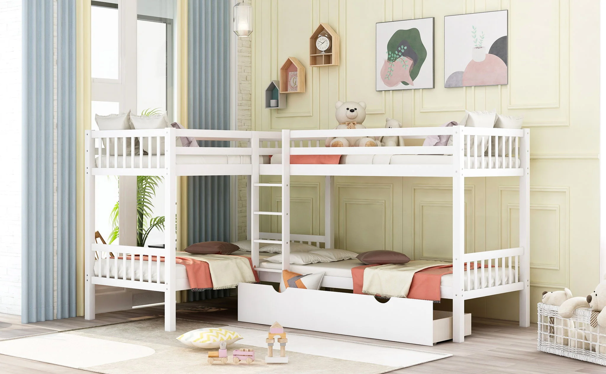 L Shaped Bunk Bed With Drawers - Image 3