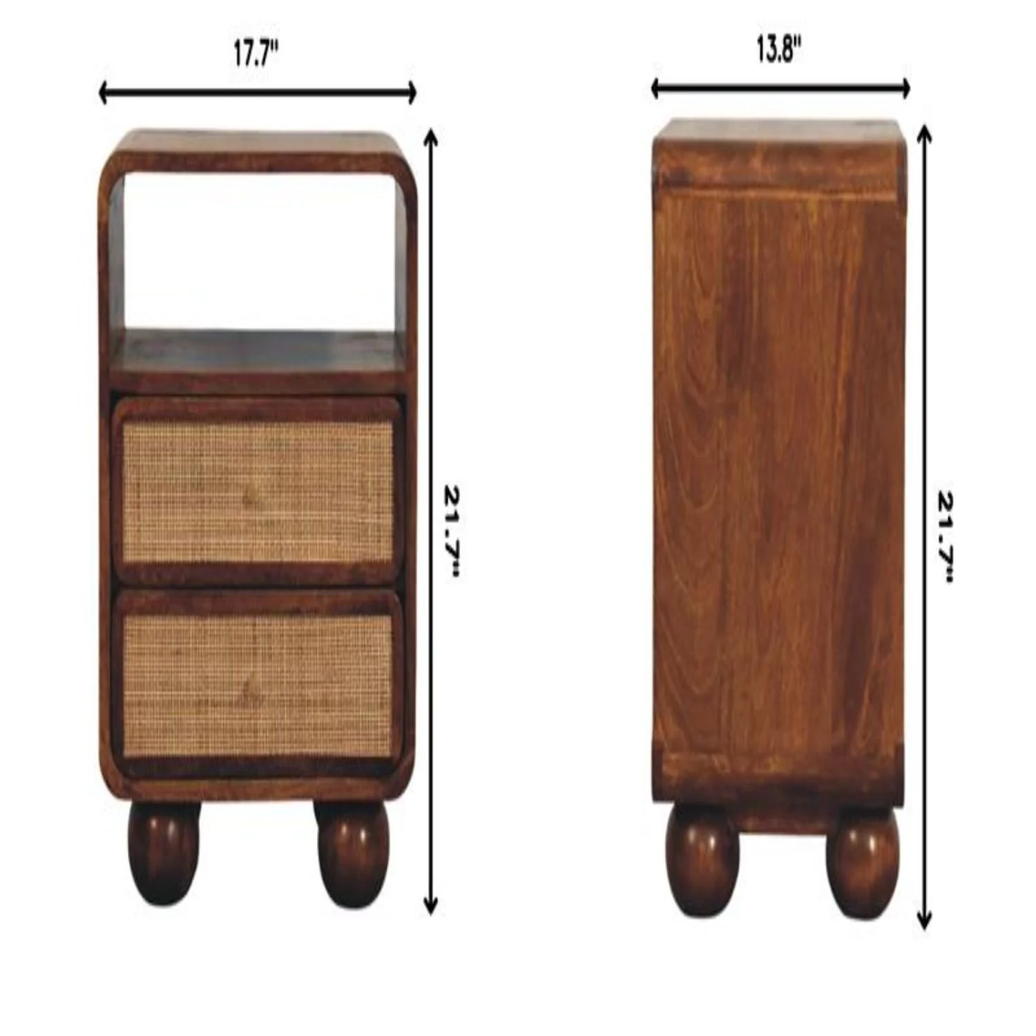 Larissa - 2 Drawer Nightstand - Brown - Image 3