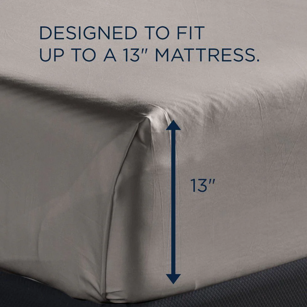 Linens - Tempur Luxe Egyptian Cotton Sheet Set - Cool Gray - Image 4