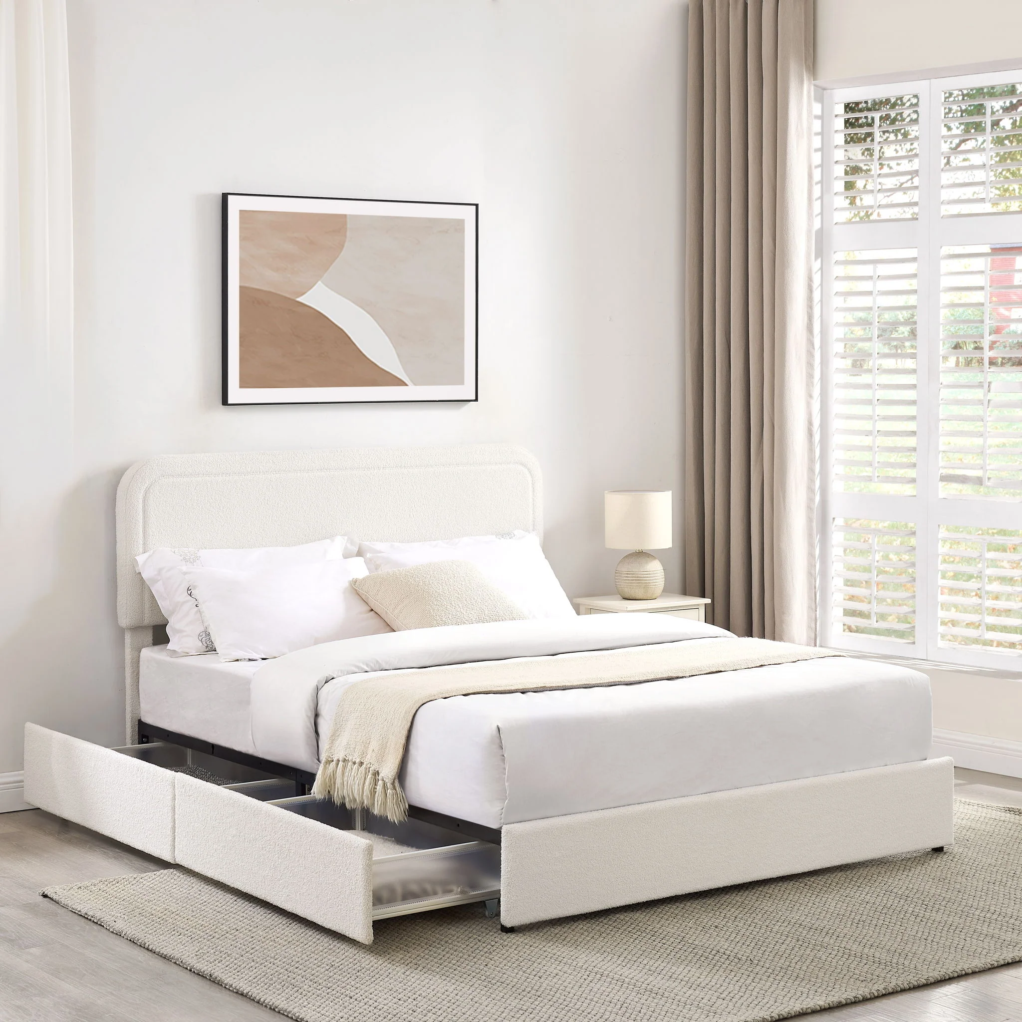 Liv - Patented With Drawers Upholstered Storage Platform Bed - Image 8