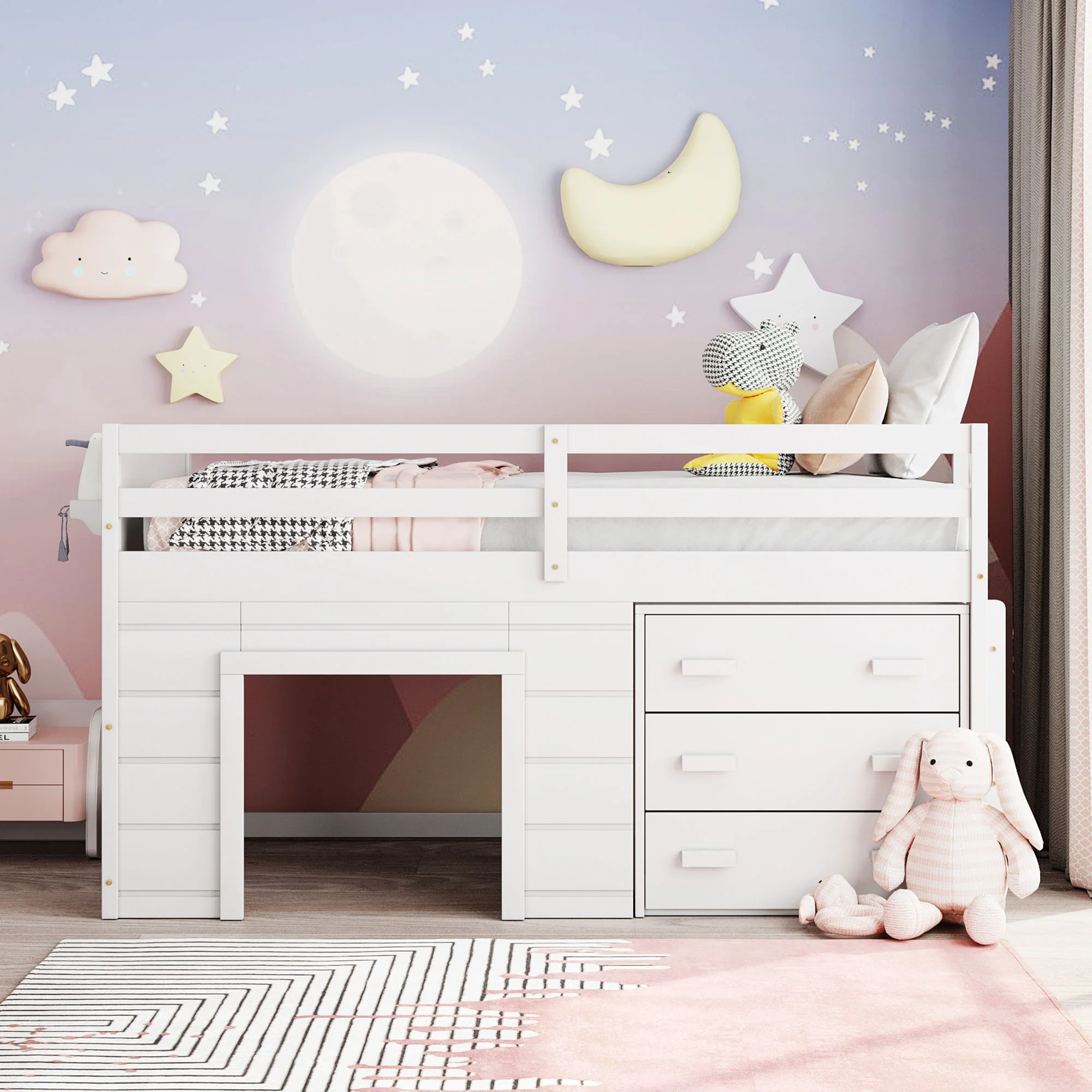Loft Bed With Cabinet And Shelf - Image 8