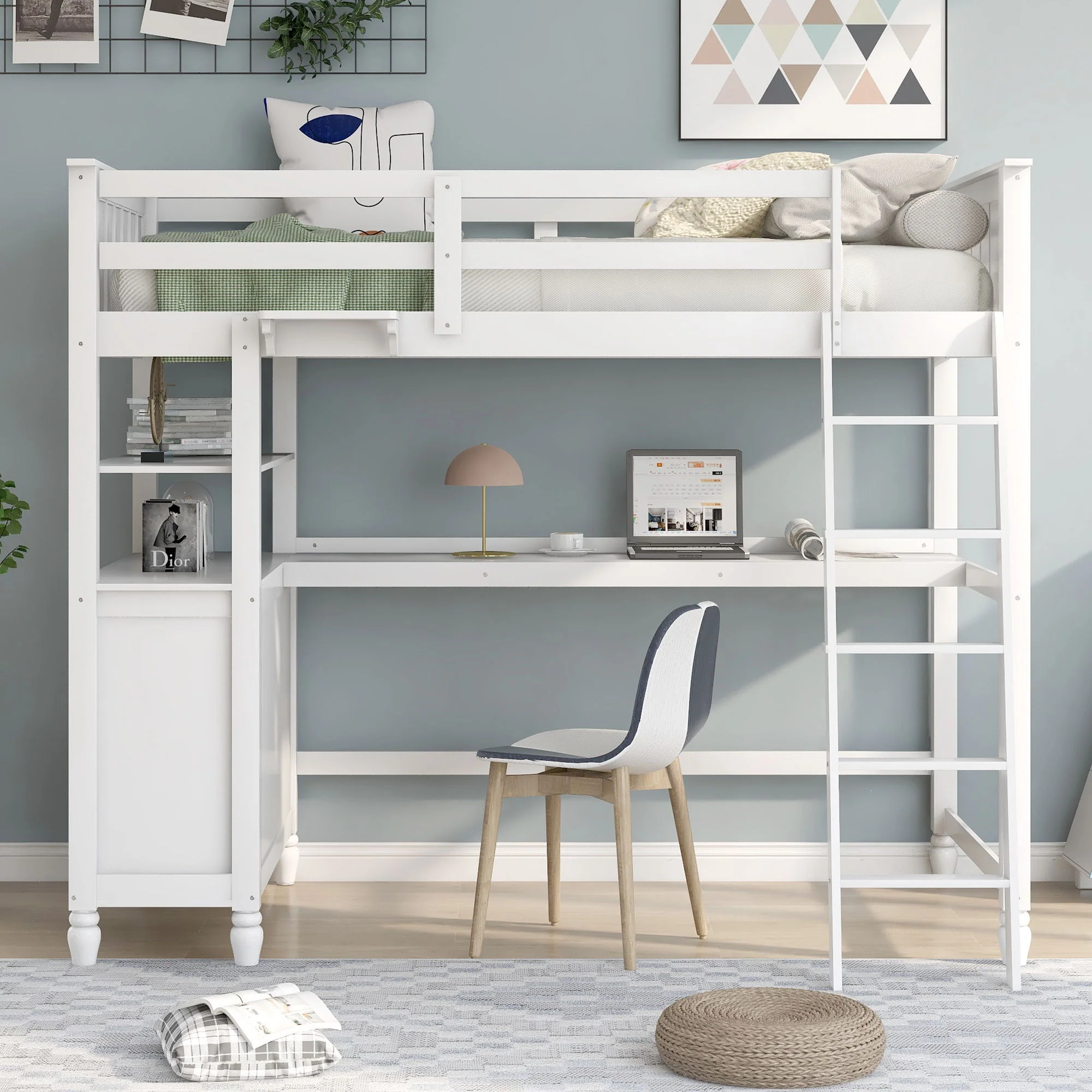 Loft Bed With Drawers With Desk And Shelves - Image 7