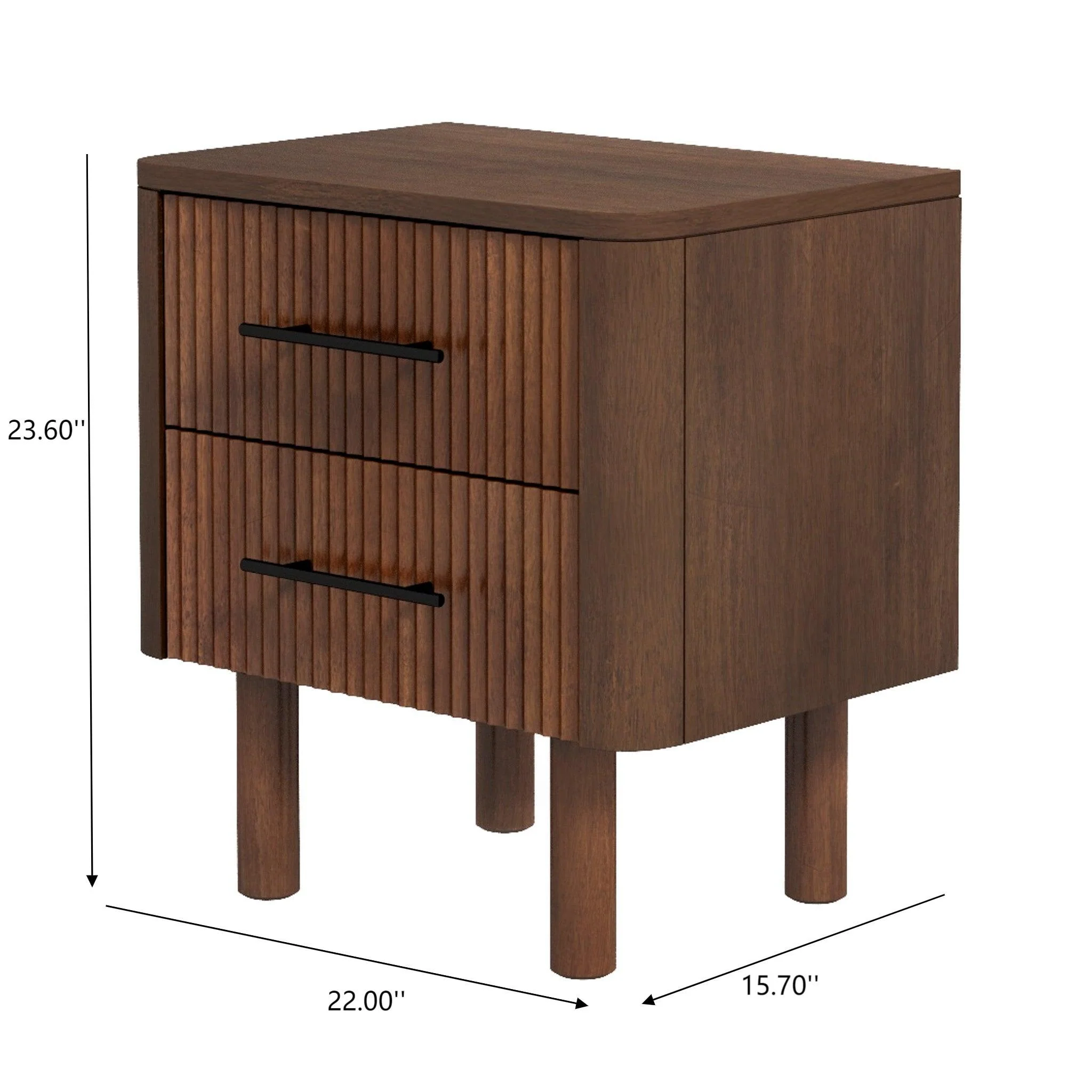 Logan - Nightsd Bed Side Tables With 2 Drawers - Brown - Image 3