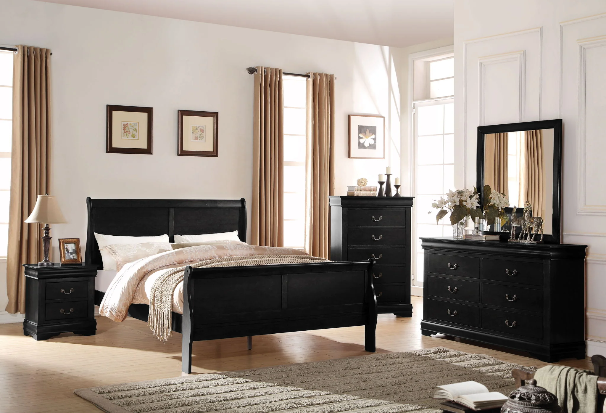 Louis Philippe - Sleigh Style Bed - Image 42