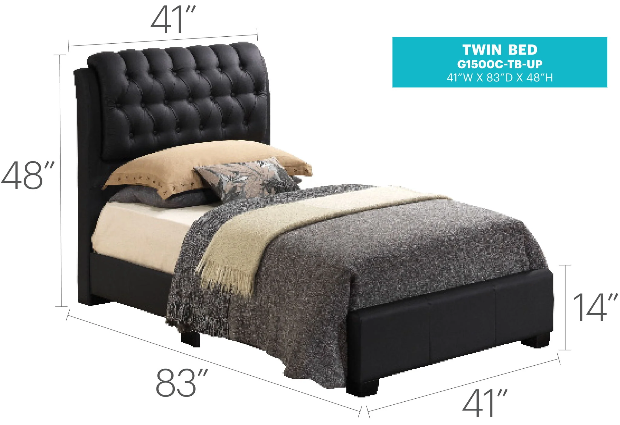 Tufted Upholstered Bed - Image 22