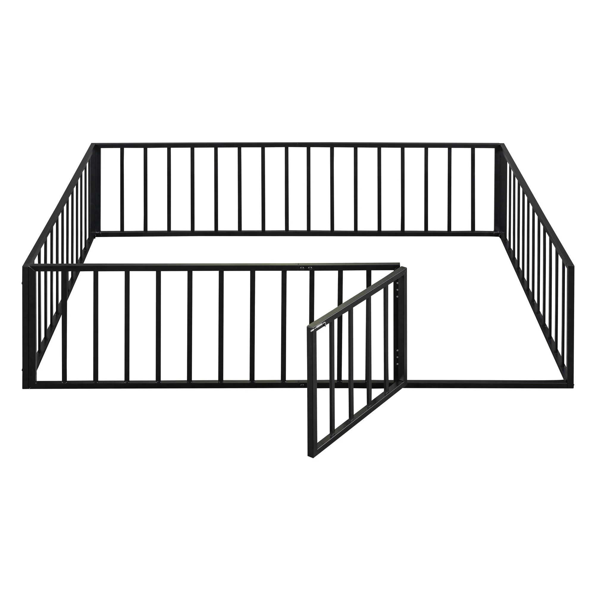 Metal Floor Bed Frame With Fence And Door - Image 13