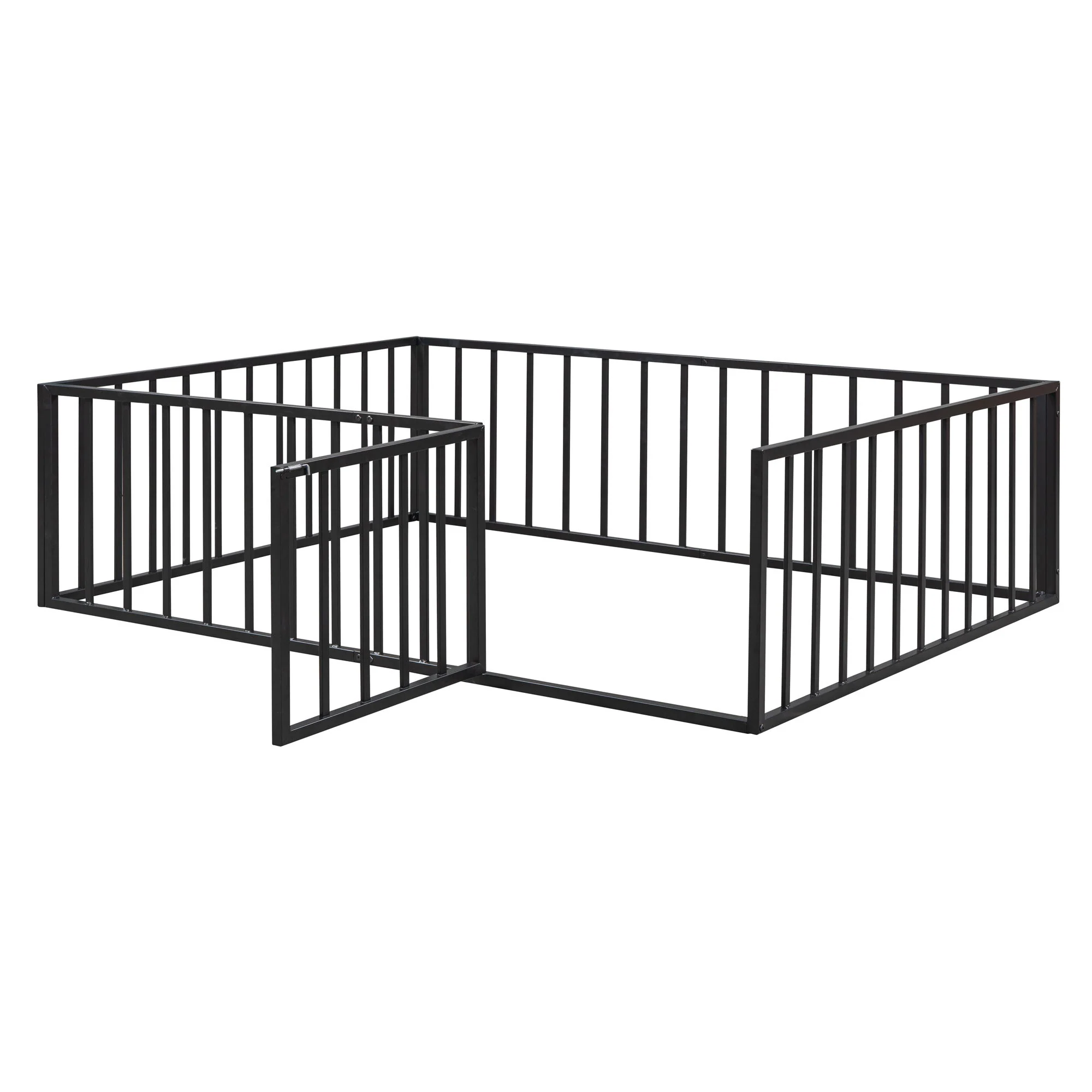 Metal Floor Bed Frame With Fence And Door - Image 18