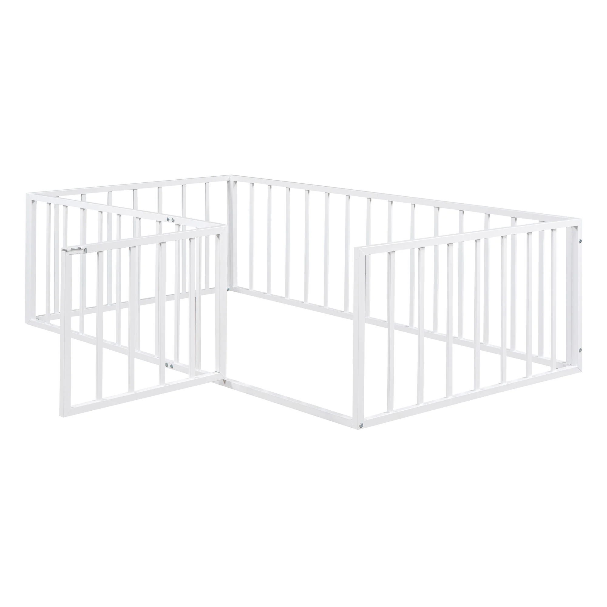 Metal Floor Bed Frame With Fence And Door - Image 19