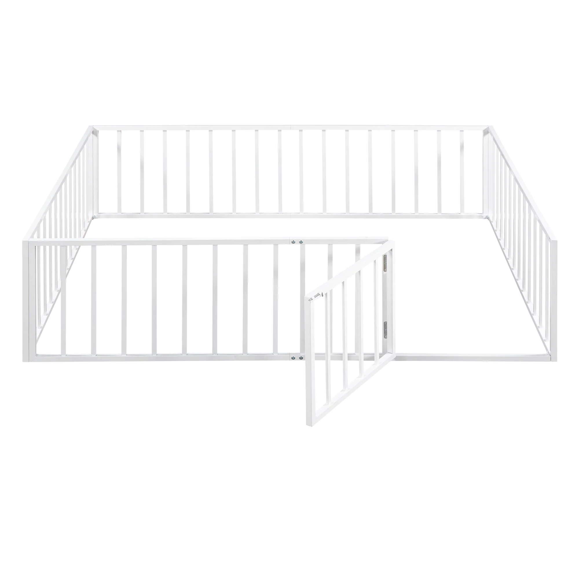 Metal Floor Bed Frame With Fence And Door - Image 22