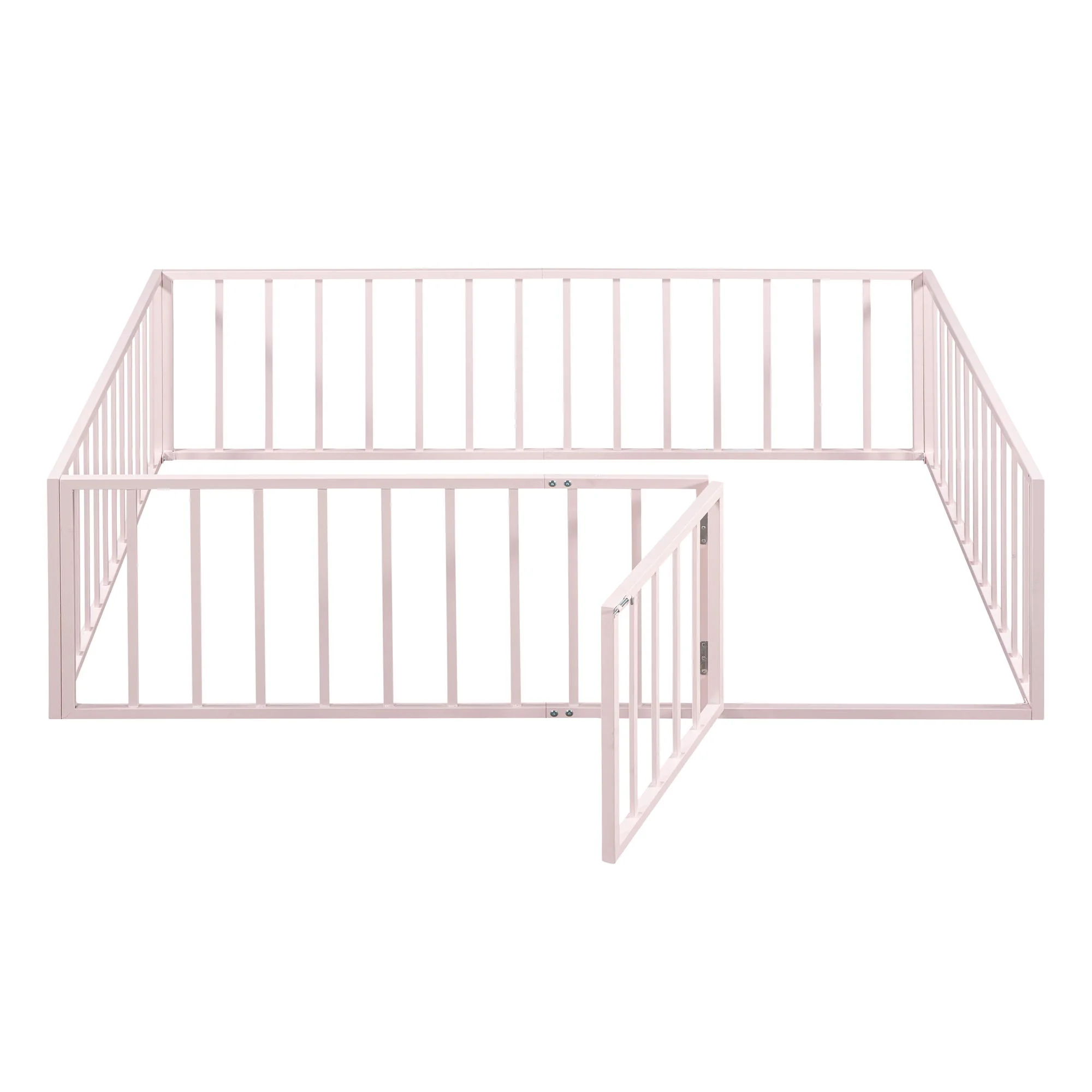 Metal Floor Bed Frame With Fence And Door - Image 23