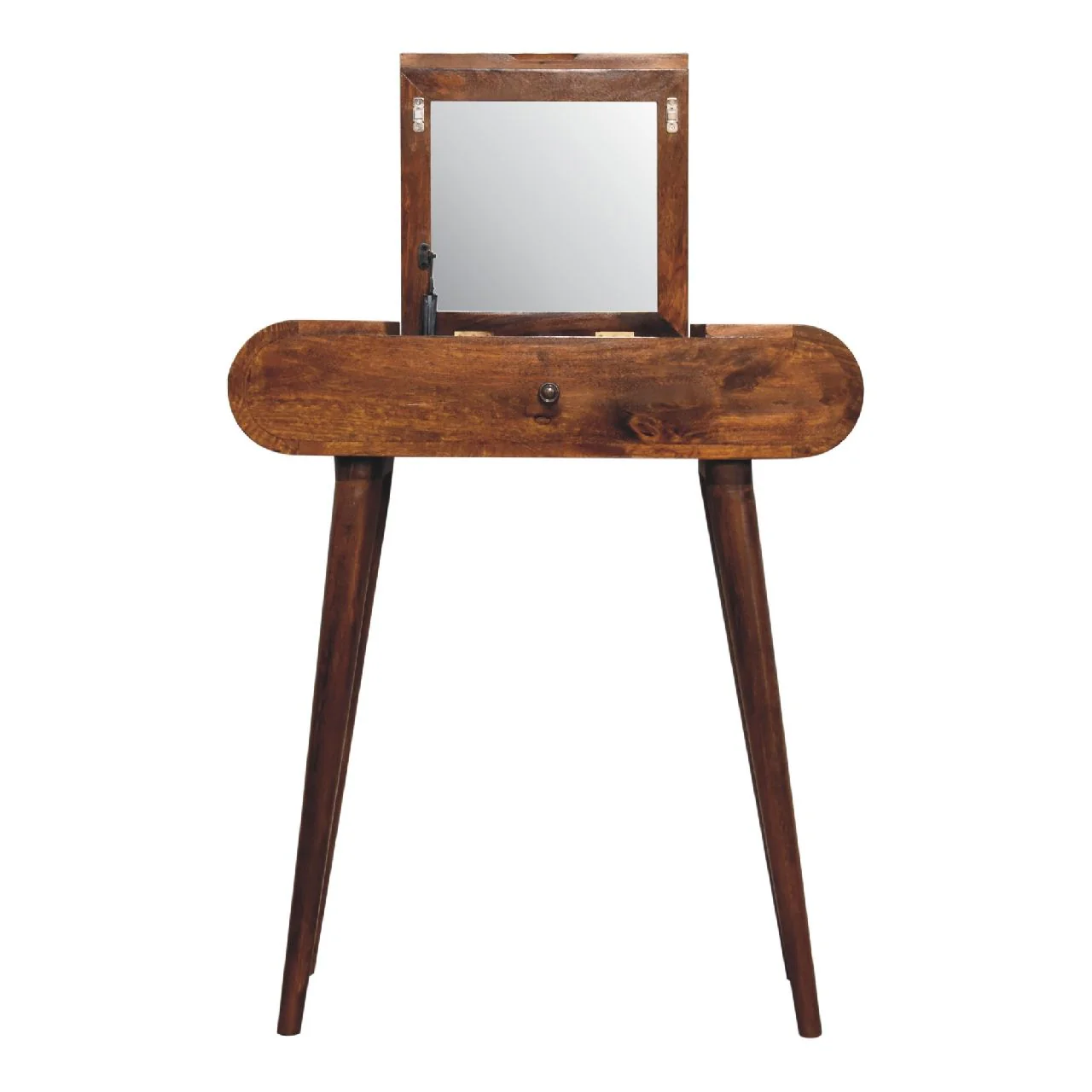Mini Round Fold Vanity - Chestnut - Image 4