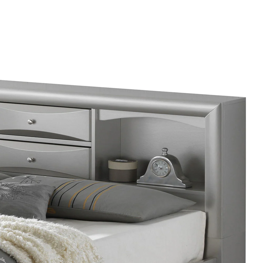 Modern Design Storage Bed With Bookcase Headboard - Image 20