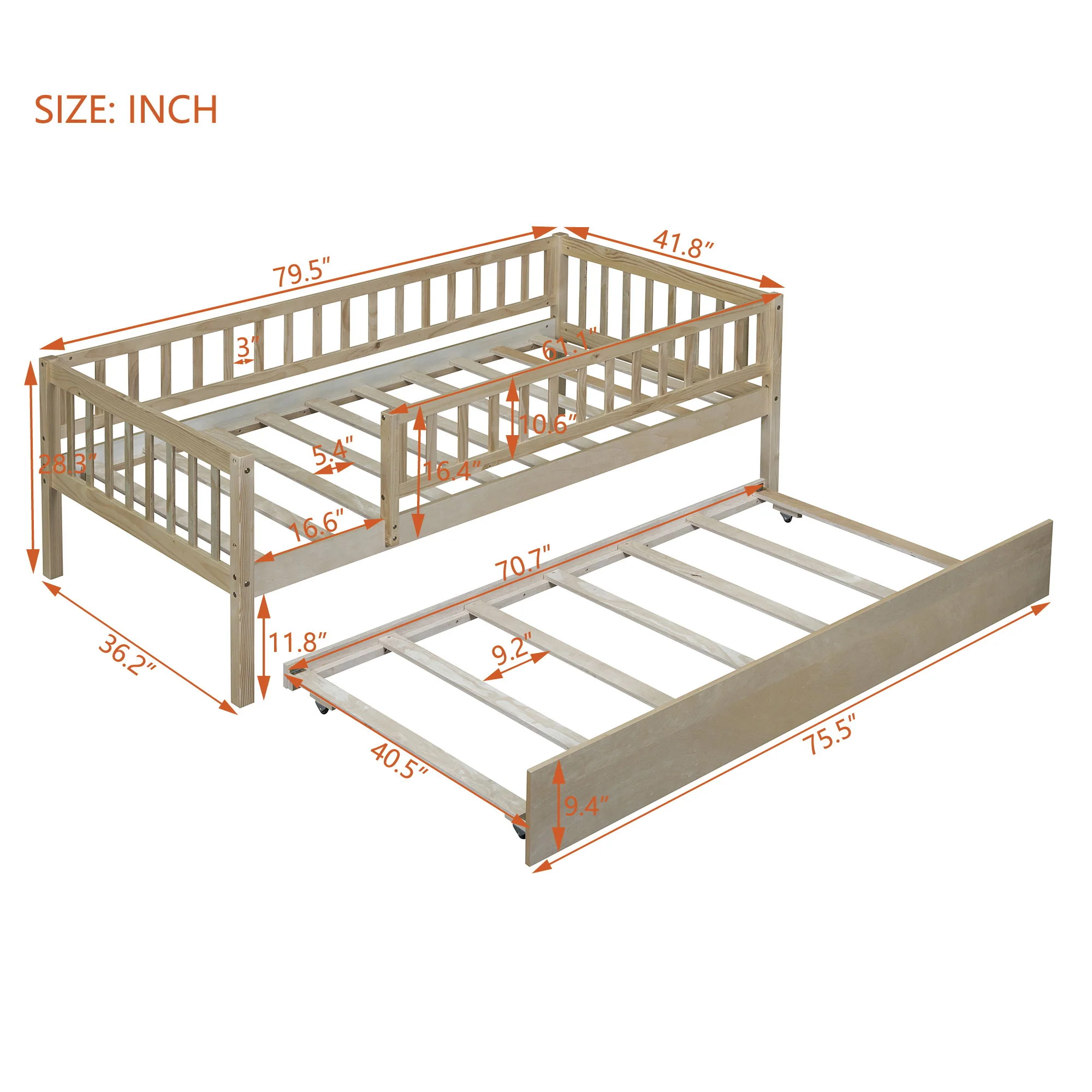 Multi Functional Wooden Daybed Bed - Image 32
