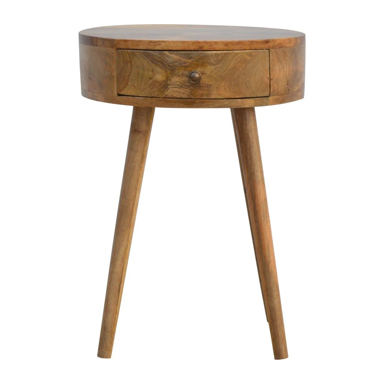 Nordic Chestnut Circular Nightstand - Image 4