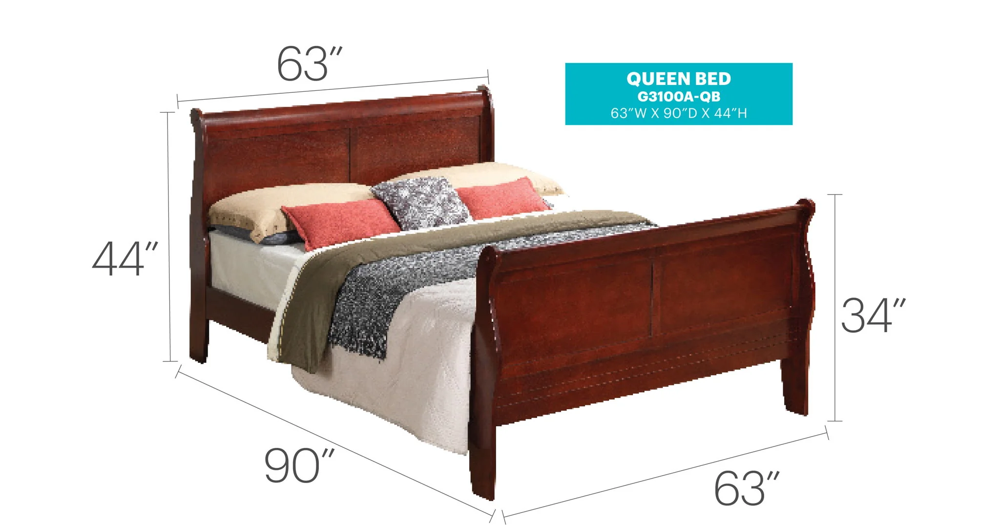 Panel Sleigh Bed - Image 20
