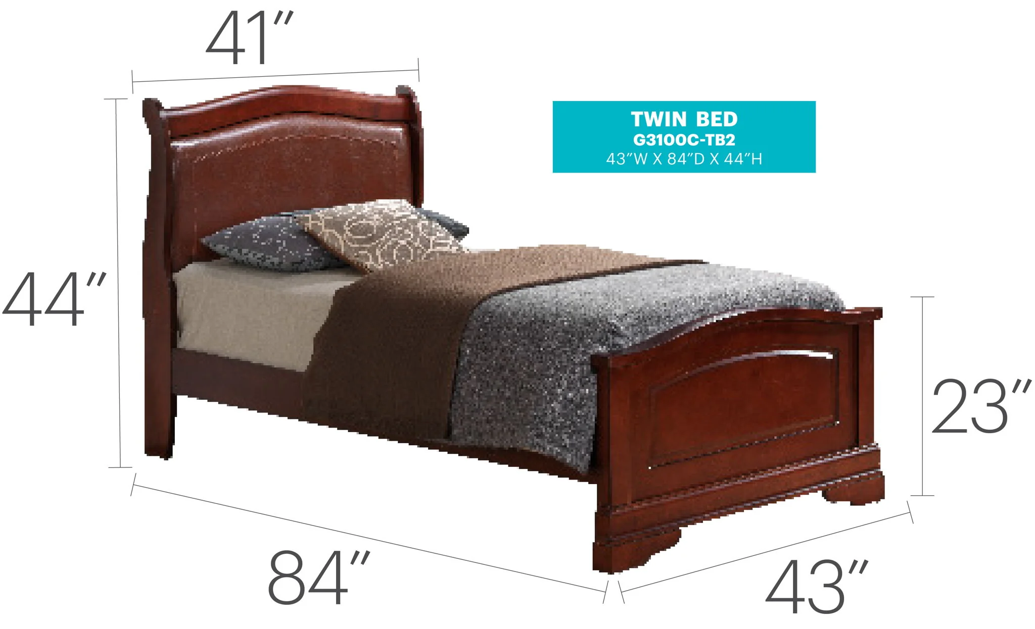 Panel Sleigh Bed Elegantly Crafted - Image 12