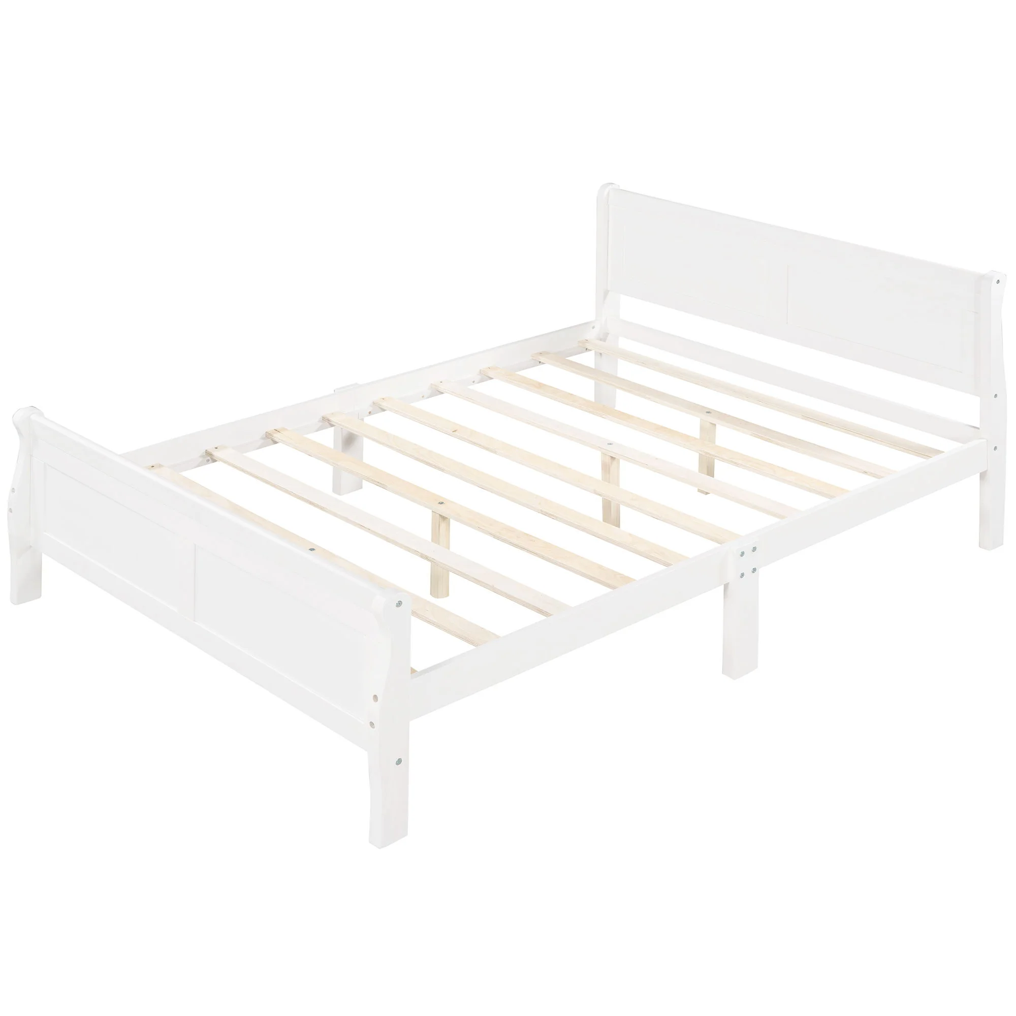 Platform Bed Frame Mattress Foundation Sleigh Bed With Headboard / Footboard / Wood Slat Suppor - Image 25
