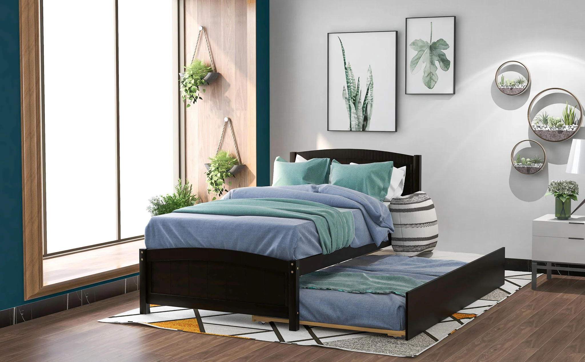 Platform Bed & Headboard, Footboard And Wood Slat Support - Image 18