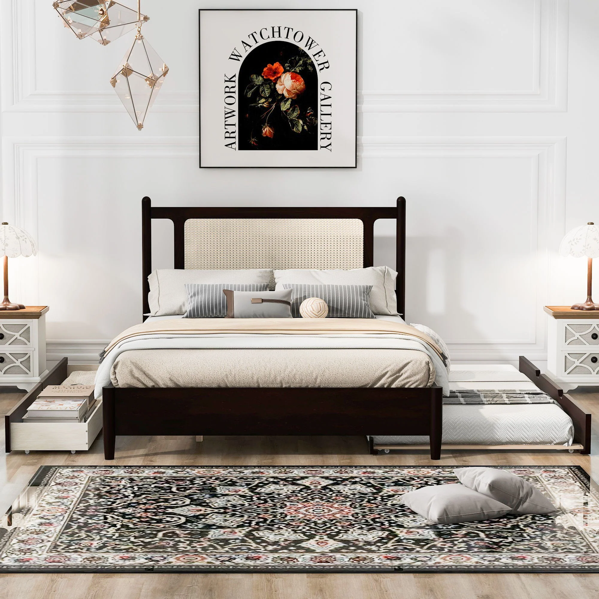 Platform Bed With 2 Big Drawers & Trundle - Image 5