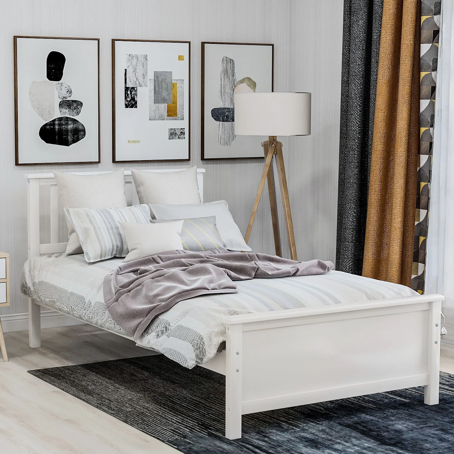 Platform Bed With Headboard, Footboard And Wood Slat Support - Image 8