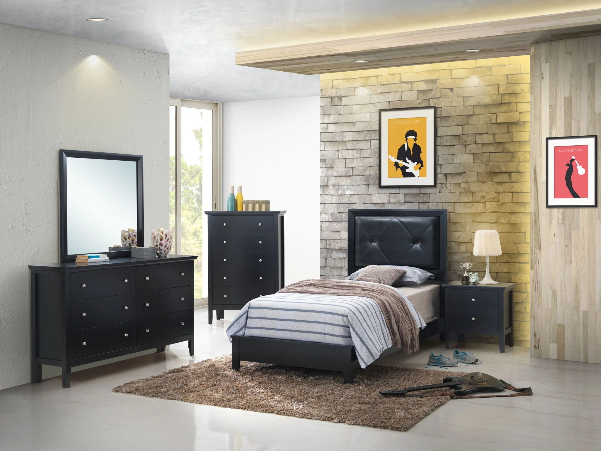 Padded Headboard Bed - Image 20